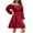 Red, variant on Kaemgyyd Casual Dress for Women Long Sleeve off Shoulder A Line Flowy Midi Dress Boho Belted Tiered Beach Dress