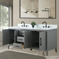 thumbnail image 3 of Vanity Art 72” Double Sink Bathroom Vanity Cabinet with Engineered Marble Countertop, 3 of 9