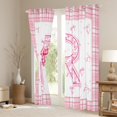 thumbnail image 3 of Feelyou Girly Monogrammed R Black Out Curtains, Cartoon Pink Bownknot Ribbon Curtains Pack of 2 (42x63 Each), Princess Buffalo Plaid Bedroom Curtains, Black Out Curtains Decor, 3 of 6