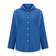 thumbnail image 6 of XFLWAM Long Sleeve Button Down Shirts for Women Collared Lightweight Textured Casual Shacket Tops Blue L, 6 of 6