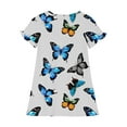 thumbnail image 5 of Einccm Girls Butterfly Print Nightgown, Cute Kids Pajamas, Princess Sleepwear, A-Line Loose Fit Short Sleeve Nightie, Soft & Comfortable Nightdress for 3-12 Years, 5 of 6