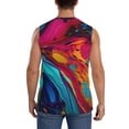 thumbnail image 4 of Fotbe Colorful Abstract Swirls Men's Camiseta sin Mangas Estampada para Hombres, Playera Casual para Gimnasio, Entrenamiento, Playa-X-Large, 4 of 7