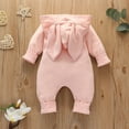thumbnail image 5 of Mikilon Toddler Kids Boys Girls Cute Cartoon Rabbit Ears Solid Color Cotton Romper Infant Onesies Girls 3-6 Months Pink 2023 Deal, 5 of 8