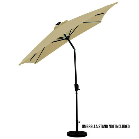 Sun Ray - 9'x7' Rectangular Next Gen Solar Lighted Umbrella - Teal