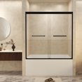 thumbnail image 2 of 56-60 in.W x 60 in.H Double Sliding Framed Shower Door,Clear Tempered Glass,Stainless Steel Frame,Matte Black 03, 2 of 8