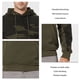 thumbnail image 5 of Hombres Otoño Sudadera Con Capucha Color Bloqueo Cordón Espesar Bolsillo Costilla Cierre De Punto Suelto Casual Manga Larga Jersey Con Capucha Top Verde M, 5 of 6