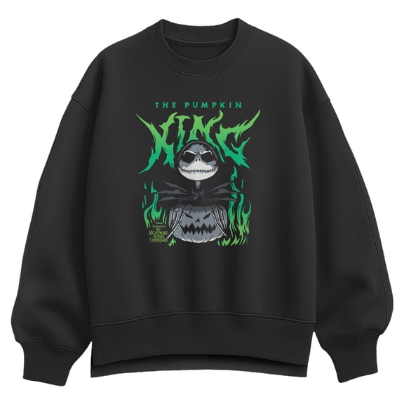 The Nightmare Before Christmas - Pumpkin King Metal Oversized Fleece Crew Sweatshirt