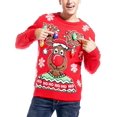 thumbnail image 4 of Chandail de Noël pour Hommes Rudolph Renne Vacances Festif Tricoté Cardigan Mignon Laid, 4 of 5