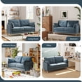 thumbnail image 4 of BedLuxury 62’’ Wide LoveSeat,2-seat Chenille sofa with 2 Pillows for Living Room and Small Spaces, Blue, 4 of 8
