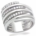 thumbnail image 1 of Women Rhodium Brass Ring with AAA Grade CZ in Clear - Size 5, 1 of 1