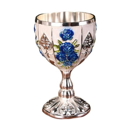 

Engraving Flower Pattern Goblet Made Of Metal And Is Very Durable Using A Gorgeous Wine Glass Hand Crafted Pumpkin White Blue