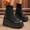 #271-Black, variant on Wowcloth Women's Winter Ankle Boots – Elastic Round Toe Back Lace-Up with Thick Wedge Heel for Casual Versatile Wear