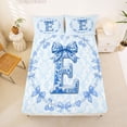 thumbnail image 5 of Erosebridal Vintage Initial Letter E Queen Sheet Sets,Kawaii Bowtie Cute Bows Bed Set For Girls Kids 4-Piece, 5 of 6
