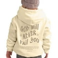 thumbnail image 2 of Christian Hoodies for Girls God Will Never Fail You Cute Bible Verse Graphic Hooded Sweatshirt with Pockets Pullover Tops, 2 of 7