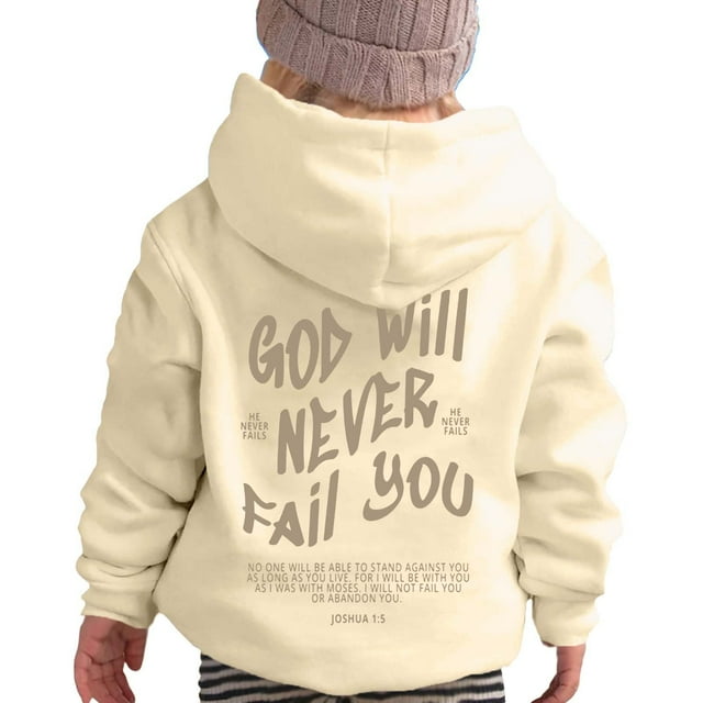 Wdgfv Chandails à Capuchon et Chandails Molletonnés pour Filles, Chandails Molletonnés à Enfiler pour Activités Extérieures, Confort Quotidien, Enfants, Beige, 3-4 Ans