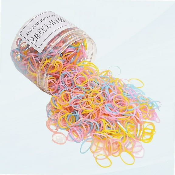 500Pcs Mini Hair Elastics Hair Rubber Bands, Baby Hair Ties No Damage Baby Hair Ties Small Tiny Ponytail Bands Stretch Elastics for Girls Women Braiding Hair Accessories with Box Package
