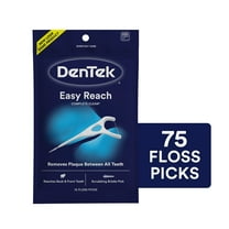 DenTek Complete Clean Easy Reach Floss Picks, No Break & No Shred Floss, 75 Count