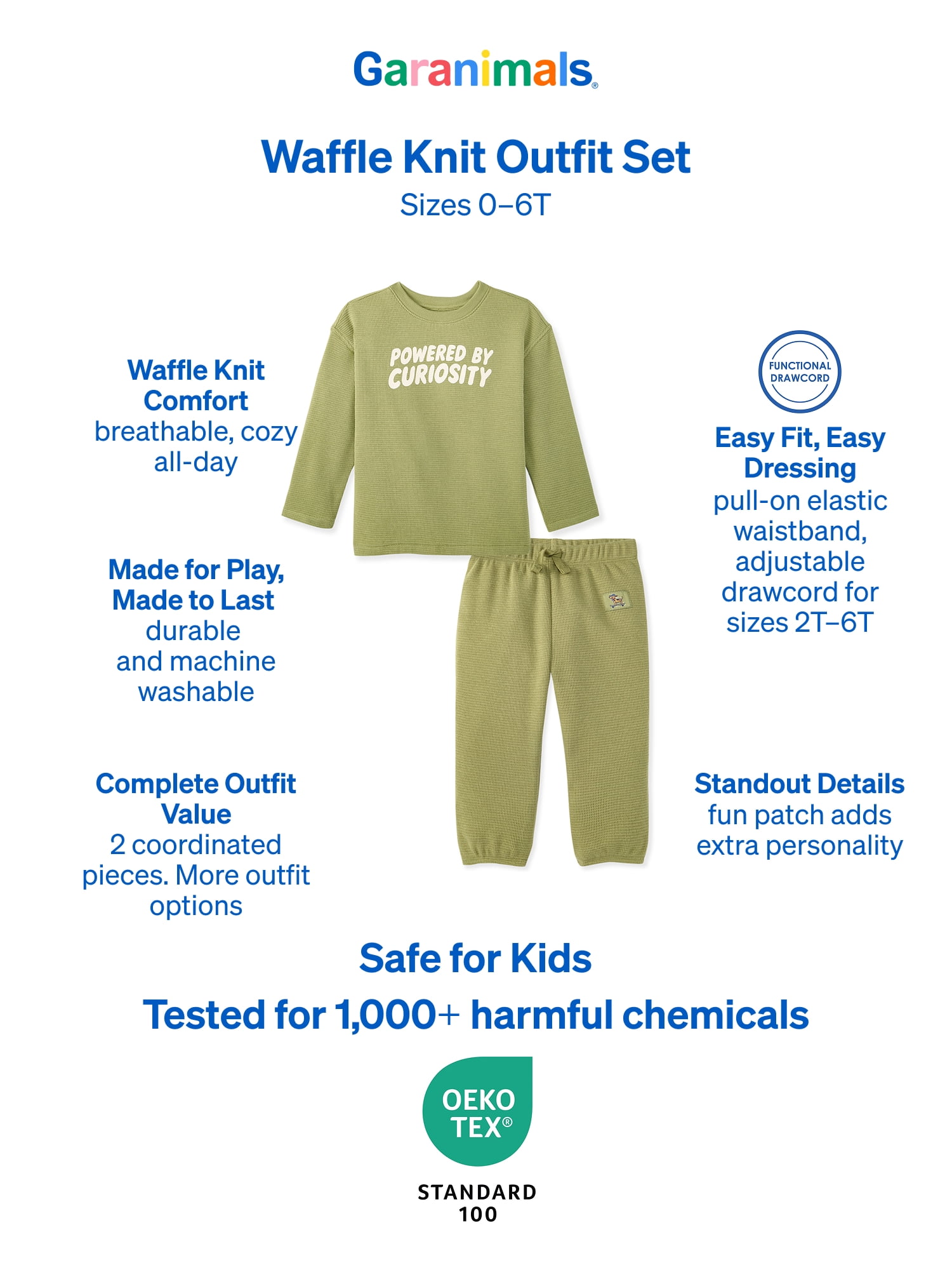 Garanimals Baby & Toddler Boy Outfit Set, Waffle Knit Thermal, Sizes 0-6T