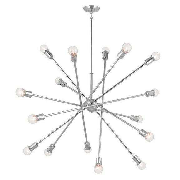 16 Light Large Chandelier in Mid-Century Modern Style-21.25 inches Tall and 63 inches Wide-Chrome Finish Bailey Street Home 147-Bel-5035864