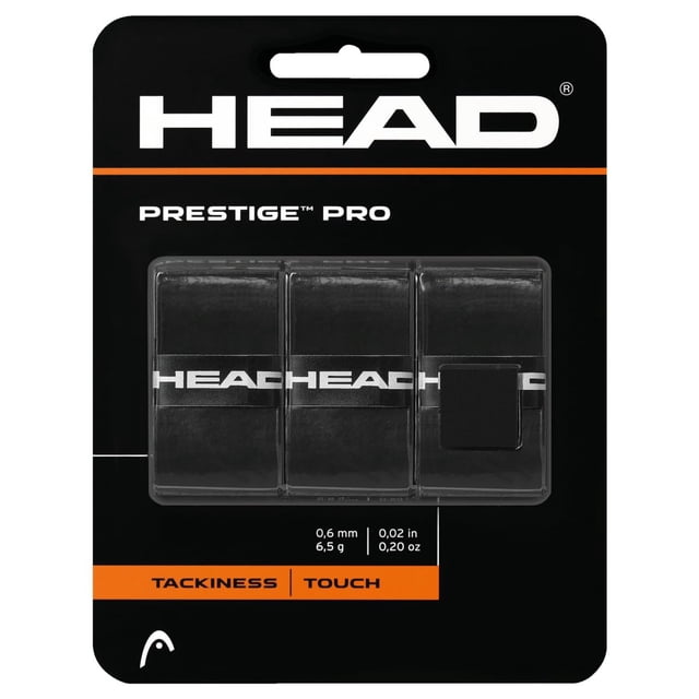 Raqueta de tenis Overgrip HEAD Prestige Pro Black, paquete de 3