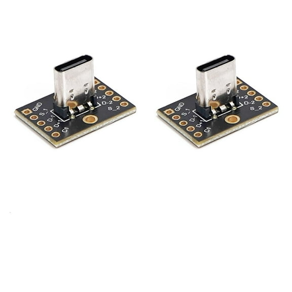Treedix 2pcs USB Type C Breakout Board-Vertical Female Connector USB Type C Connector Board PCB Converter Board