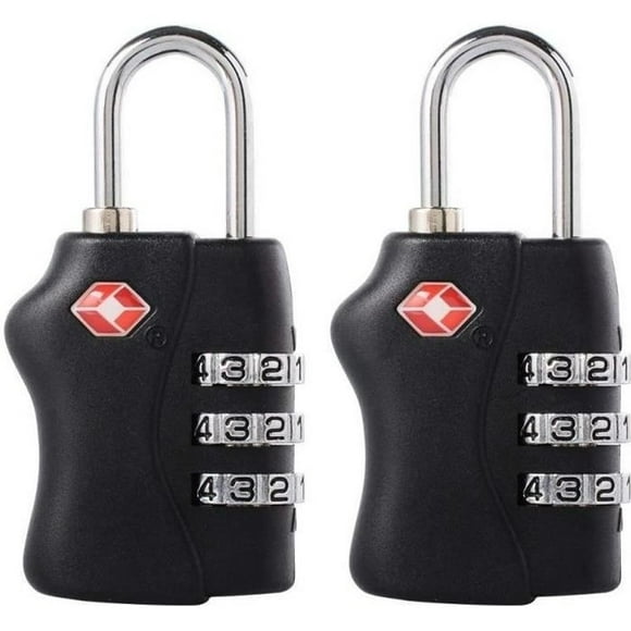 XCSOURCE® TSA Luggage Locks, 3-Digit Combination Lock, Security Padlock, for Suitcase, Luggage, Black [2 Pack]