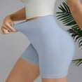 thumbnail image 4 of PEASKJP Biker Shorts for Women High Waist Tummy Control Soft Stretch Running Compression Shorts Workout Yoga Shorts Light Blue L, 4 of 5