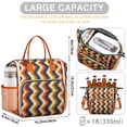 thumbnail image 3 of Boho Rustic Large Lunch Cooler – Leakproof Multi-pocket Bag with Adjustable Strap, Artistic Ethnic Style Ideal for Teachers, Commuters, and Picnics, 3 of 4
