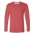 thumbnail image 4 of Mens Long Sleeve T Shirt Solid Color Crewneck Basic Tee Soft Polyester Cotton Blend Wrinkle Resistant Casual, 4 of 5