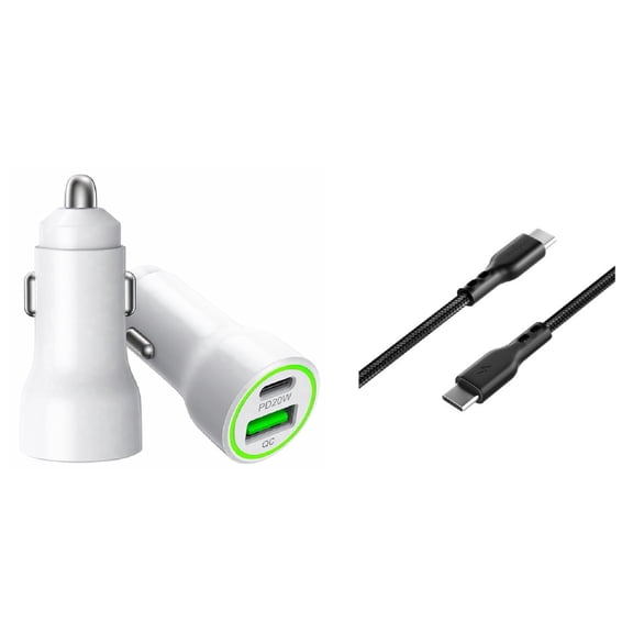 For Samsung Galaxy S23 Ultra SM-S918 20W Car Charger PD   2.4A USB with 3FT C to C cable