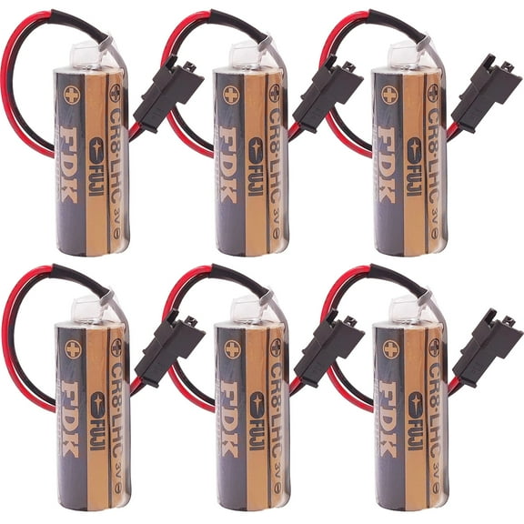 6Pc 3V 3000mAh Lithium Battery Replaces Fuji FDK CR8.LHC 17430, Toto CR8-LHC TH559EDV410R, TOTO THP3053 Back Up Batteries for Eco EFVS, Toto Flush Valves and Faucets