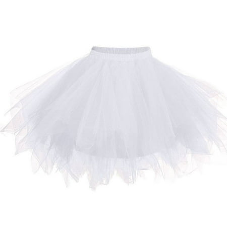 Oalirro Ballet Skirt Gift for Kids Mini Skirt Women Retro Slip High Quality Bubble Yarn Ballet Skirt Dance Half Skirt White
