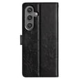 thumbnail image 3 of For Samsung Galaxy S23 FE 5G 6.4" Butterflies&Flowers Patterned Embossed Strong Magnetic Attachment/Closure, Card Slots/Pocket, PU Leather Flip Wallet Case ﻿,Black,For Galaxy S23 FE 5G, 3 of 6