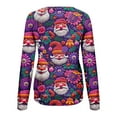 thumbnail image 7 of Craaazy Christmas Womens Shirts Casual Xmas Santa Printing Blouse Round Neck Long Sleeved Christmas Fashion Womens Tops Gifts for Women, 7 of 7