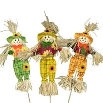 LAMIRO 3 Pieces Scarecrow Fall Decor,Fall Harvest Scarecrow Decor Halloween Scarecrow Decorations for Garden,Home,School,Yard,Porch Birds Away Decor,Thanksgiving Decor (15.7" Scarecrow)