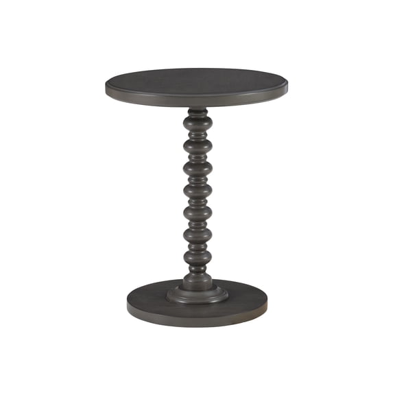 Powell Pesaro Round Pedestal Indoor Accent Side Table, 22.25" Tall, Dark Gray