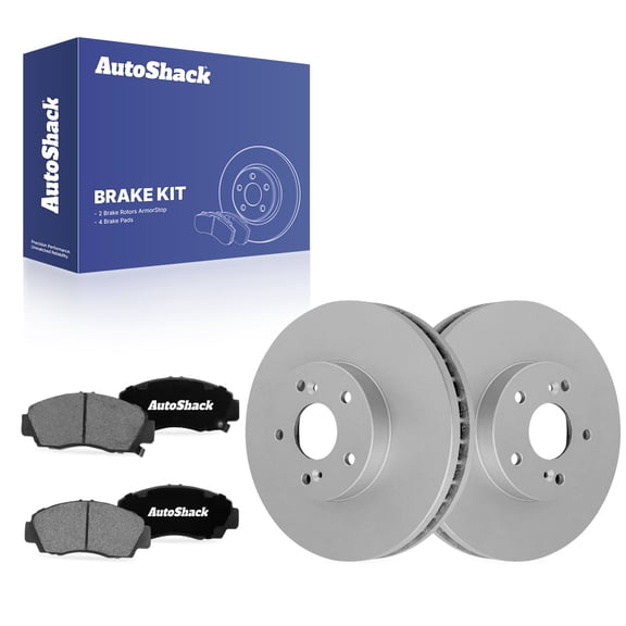 AutoShack Front Brake Rotors & Ceramic Pads for Honda & Acura, Accord 2003-2009 TL 1999-2008 TSX 2004-2008 CL 2001-2003, FWD L4 2.4L V6 3.0L 3.2L 3.5L - Coated - ArmorStop - 11.81" (300 mm), 5-Lug