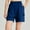 Blue, variant on Women's Shorts Plus Size Bermuda 4X Under $10 Summer Fashion Solid Casual Elastic Waist Half Short Pants
