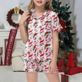thumbnail image 2 of RMGVDSD Christmas Girls Pajamas Short Sleeve Button Down Sleepwear Cartoon Print Tops and Shorts 2Pcs Nightwear Xmas Holiday Pajama Sets 2-3 Years, 2 of 3