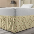 thumbnail image 1 of Floral Bed Skirt, Simplistic Abstract Design Flowers with Irregular Dots, Elastic Bedskirt Dust Ruffle Wrap Around for Bedding Decor, 4 Sizes, Eggshell Blush, by Ambesonne, 1 of 2