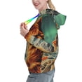 thumbnail image 2 of Fotbe Space Adventurer Cat Pattern Womens Long Sleeve Hoodie, Pullover Hooded Sweatshirt, Kangaroo Pocket Hoodie with Eye-catching Drawstrings-Medium, 2 of 7
