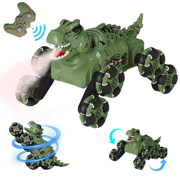 TCS17 RC Car,2.4G 8WD Stunt Remote Control Cars with Music Lights and Spray,Rechargeable Dinosaur Monster Truck Toys Kids for Ages 8-13