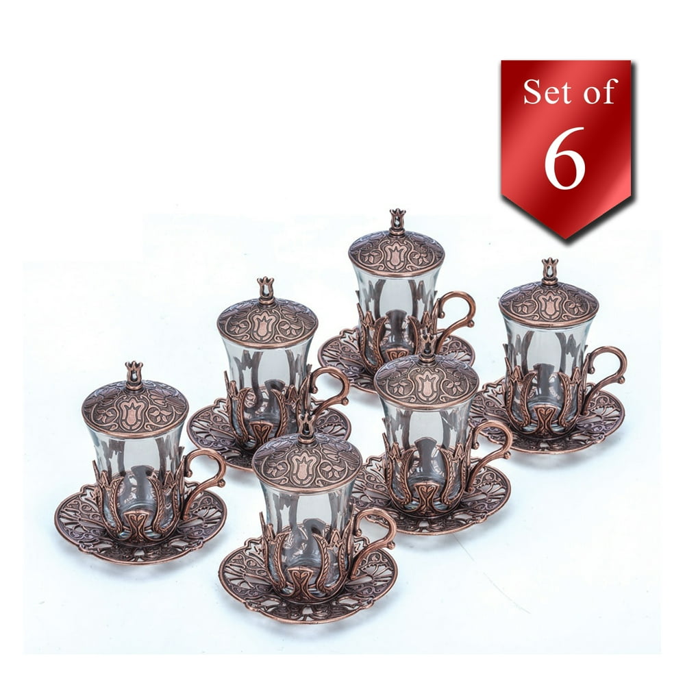 Fancy Turkish Tea Cup Set, Traditional Arabic Tea Glass