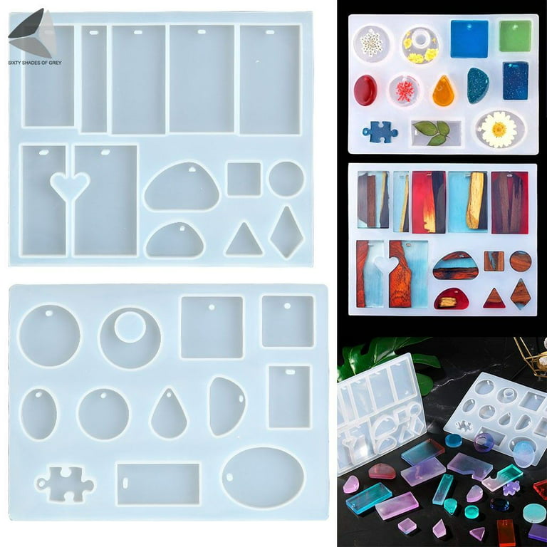 5 PCS Square Resin Moulds Silione, FineGood Epoxy Resin Casting Molds DIY  Box Resin Mold Silicone Resin Kit Mold for Cup Candle Soap