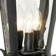 John Timberland Casa Marseille Vintage Rustic Outdoor Wall Light Fixture Black Scroll Arm 21 1/2 Clear Hammered Glass for Post Exterior Barn Deck
