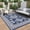 8*10ft-Dark blue/white, variant on Outdoor Rug 9x12, Waterproof Reversible Plastic Straw Patio Rug, Stain-Resistant & Easy to Clean, Large Vintage Outdoor RV Mat for Deck, Camping, Balcony, Backyard, Black and Grey