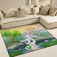 thumbnail image 2 of SKYSONIC Carton Easter Bunny Area Rug Pad - 80x58 inch - 100% Light Weight Polyester Fabric for Living Bedroom, 2 of 6