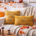 thumbnail image 5 of Fall&nbsp;Pumpkin Yellow Throw Pillow Covers 18x18 Inch,&nbsp;Pack of 2 Decorative Autumn Pillows Cases for&nbsp;Halloween Holiday Decor Couch Sofa&nbsp;Living Room Decorations, 5 of 6