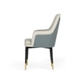 thumbnail image 3 of Modrest Duval 19" High Back Modern Leather and Metal Dining Chair in White/Gray, 3 of 5