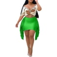 thumbnail image 4 of VISgogo Falda corta hueca lateral para mujer, falda de media cadera de cintura alta de Color sólido de estilo informal de verano para mujer VISgogo moda, 4 of 9